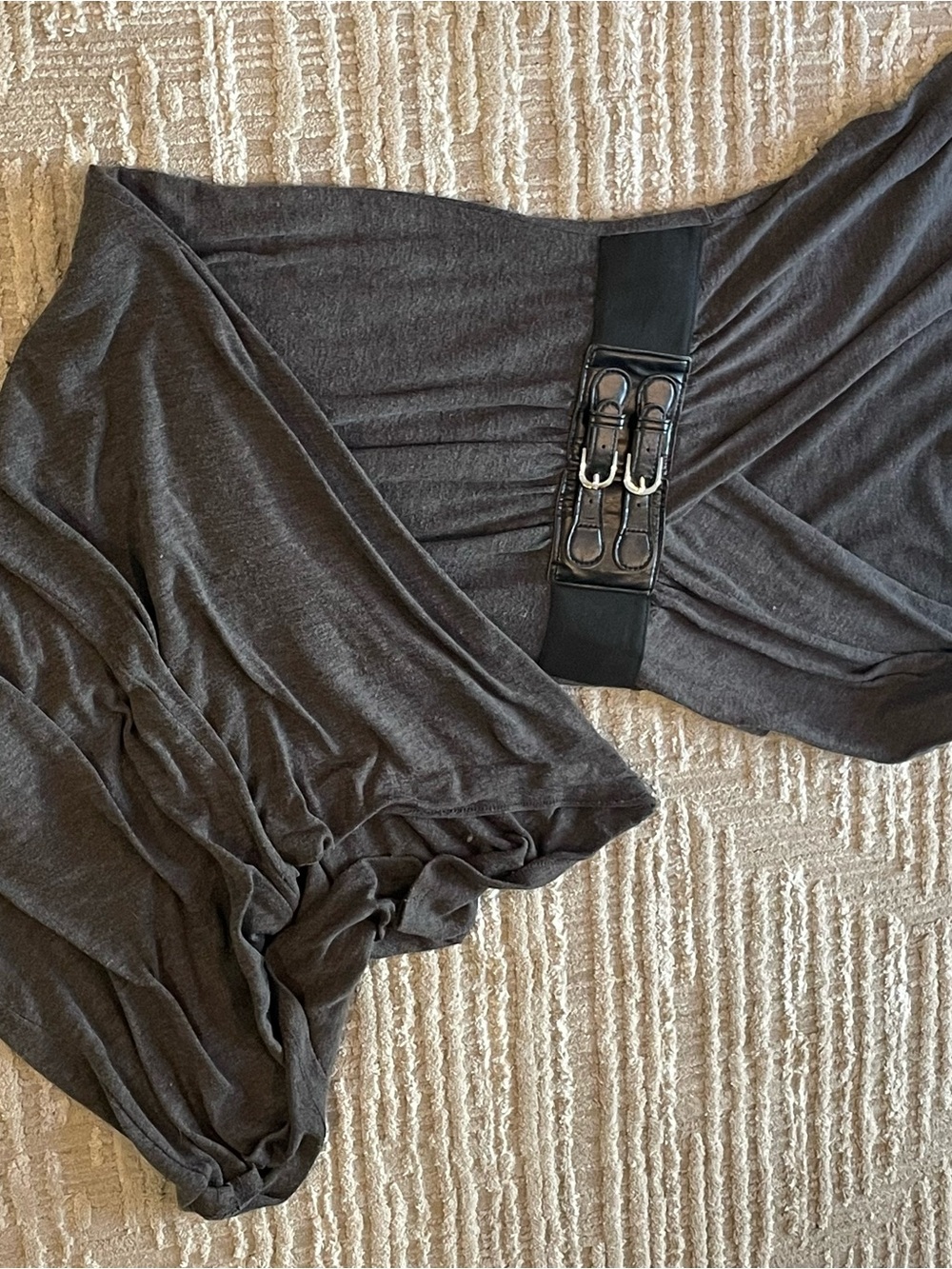 Delirious Wide Elastic Double-Buckle Waist Belt — Black